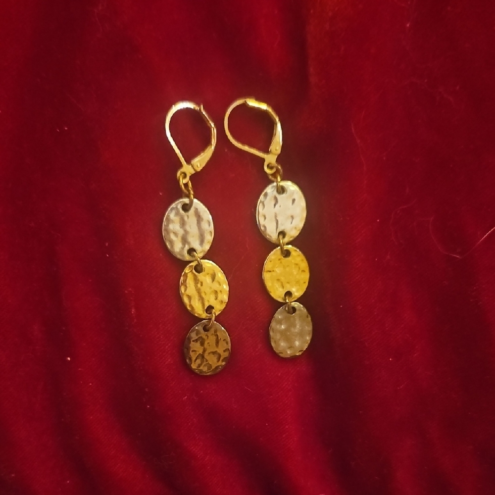 Elegant Gold and Silver Dangle Earrings